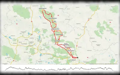Trasa motocyklem po Szlaku Orlich Gniazd: od Zamku w Olsztynie przez Bobolice, Rabsztyn, Pieskową Skałę, Ojcowski Zamek aż do Krakowa.