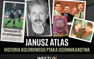 Janusz Atlas, legenda dziennikarstwa sportowego, na okładce książki "Erotyczny". Obok zdjęcia Tomasza Hajto.