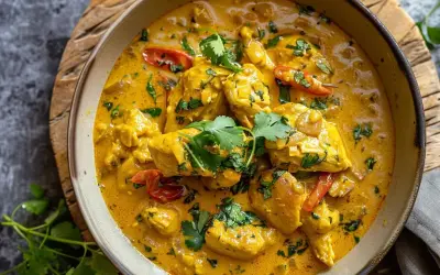 En krämig kycklingcurry med chili och koriander. Ett perfekt currysås recept för en smakrik middag.