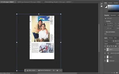 Jak zmienić rozdzielczość zdjęcia w Photoshopie? Widok panelu Transformacji z wymiarami obrazu.