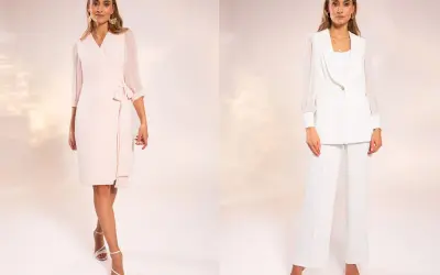 Eleganckie stylizacje na specjalne okazje. Czy na komunie mozna ubrac sie na bialo? Tak, biały garnitur lub jasna sukienka to świetny wybór.