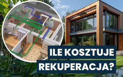 Wizualizacja projektu wentylacji mechanicznej z rekuperacją w nowoczesnym domu.