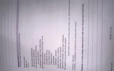 Tekst bajki Ignacego Krasickiego "Kruk i lis". Zadanie 9.