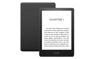 Un e-reader Kindle affiche le chapitre 1 d'un livre. Format Kindle, c'est quoi ? Une liseuse pour lire partout.