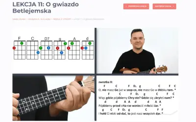 Chwyty do piosenki "O gwiazdo Betlejemska" na ukulele. Nauka gry z lekcji.