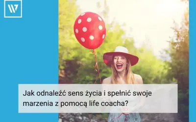 Szczęśliwa kobieta z balonem szuka sensu życia.