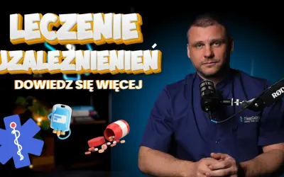 Leczenie uzależnień: dowiedz się, jak wyjść z alkoholizmu. Wizerunek lekarza i symbol medyczny.