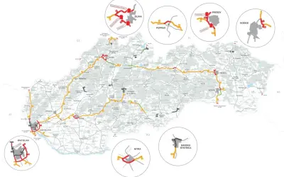 Mapa pokazuje sieć płatnych autostrad w Polsce, z zaznaczonymi głównymi miastami i trasami.