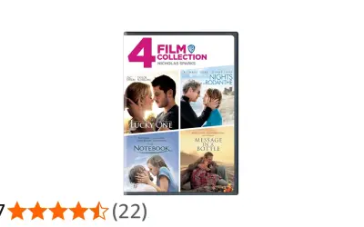 Fyra filmer med Nicholas Sparks: The Lucky One, Nights in Rodanthe, The Notebook och Message in a Bottle.