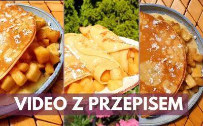Pyszne naleśniki z jabłkami, posypane cukrem pudrem. Idealne na deser, a nawet śniadanie. Zobacz przepis!