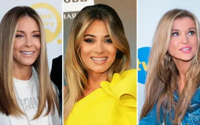 Trzy kobiety z blond włosami. Jedna w białej marynarce, druga w żółtej sukience, trzecia w dżinsowej kurtce.