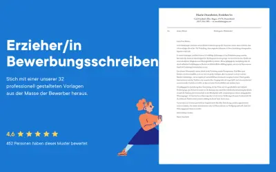 Professionelles Bewerbungsschreiben für Erzieher/in. Vorlage für ein überzeugendes Anschreiben im Kindergarten.
