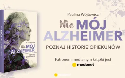 Okładka książki "Nie mój Alzheimer" z portretem kobiety, której włosy przeplatają się z motywami roślinnymi. Tytuł sugeruje, że choroba może dotknąć każdego, jakby "honig im kopf".