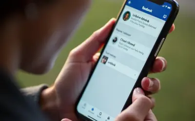 Osoba na telefonie przegląda listę znajomych na Facebooku, szukając opcji "unblock", czyli jak odblokować kogoś na FB.