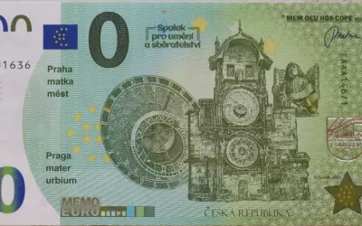 Praga, matka miast, jest symbolem na tej monecie euro. W Czechach, gdzie leży Praga, płaci się koronami czeskimi, nie euro.