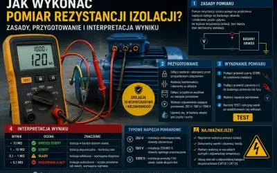 Pomiar rezystancji izolacji silnika elektrycznego za pomocą miernika. Instrukcja krok po kroku.