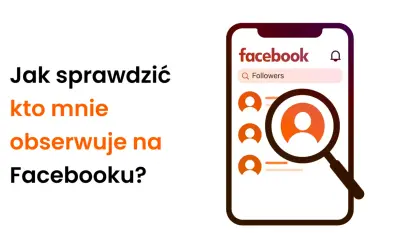 Jak sprawdzić kto mnie obserwuje na Facebooku? Ikona lupy nad listą obserwujących na ekranie telefonu.