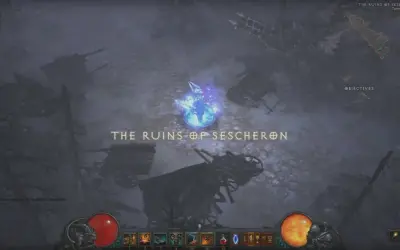 Ruiny Sescheron w Diablo 3, gdzie gracze mogą znaleźć Kostkę Kanai.
