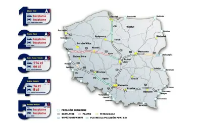 Mapa pokazuje autostrady w Polsce, ich długość i opłaty. Ile jest autostrad w Polsce? Zobacz na mapie!