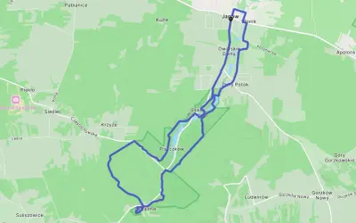 Trasa rowerowa wokół Złoty Potok, prowadząca przez Janów, Dworskie Domy, Pisczków i Ostrężnik.