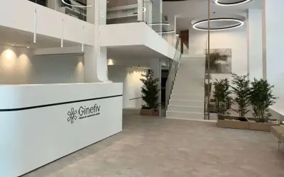 Recepción moderna de Ginefiv, clínica de reproducción asistida. Las opiniones sobre sus servicios son muy positivas.