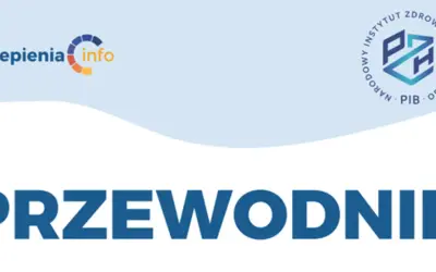 Przewodnik po szczepieniach noworodka. Logo "szczepienia.info" i Narodowego Instytutu Zdrowia Publicznego.