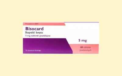 Opakowanie leku Bisocard 5 mg. Pytanie, czy bisocard trzeba brać do końca życia, jest kluczowe dla pacjentów.