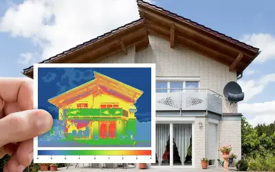 Termomodernizacja domu: zdjęcie termowizyjne pokazuje straty ciepła. Sprawdź, jaka jest audyt energetyczny cena i oszczędzaj!