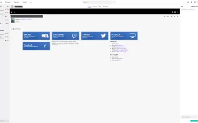 Twitch-Panels mit Links zu Spenden, Social Media und PC-Specs. Die Größe der Panels ist gut gewählt.