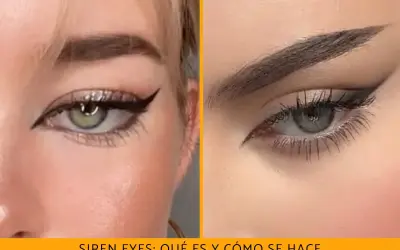 Ojos sirena con delineado dramático y pestañas largas. Un look cautivador que realza la mirada.
