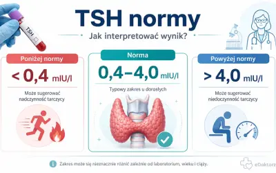 Wynik TSH powyżej normy (>4,0 mIU/I) może sugerować niedoczynność tarczycy. Poznaj przyczyny nagłego wzrostu TSH.