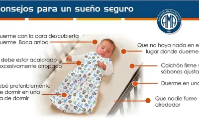 Bebé durmiendo boca arriba en su cuna, con consejos para un sueño seguro y prevenir la muerte súbita del lactante.
