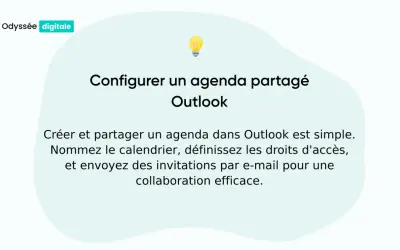 Configurer un agenda partagé Outlook pour une collaboration efficace. Nommez le calendrier, définissez les droits d'accès et envoyez des invitations.