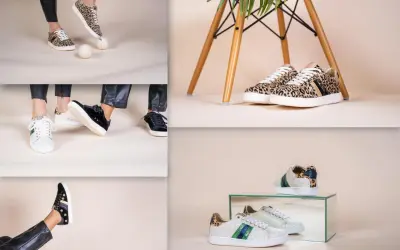 Sneakers Serafini con stampe animalier, glitter e dettagli in velluto. Stile audace per ogni occasione.