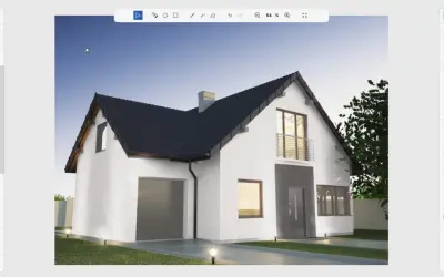 Program do projektowania elewacji pozwala wybrać odcień koloru dla domu.
