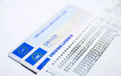 Karta przedsiębiorcy do tachografu, obok prawa jazdy i wydruku z tachografu.