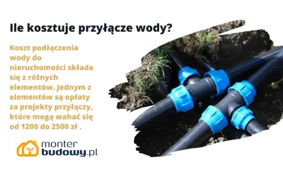Ile kosztuje przyłącze wody? Koszt podłączenia do nieruchomości to m.in. opłaty za projekty, wahające się od 1200 do 2500 zł.