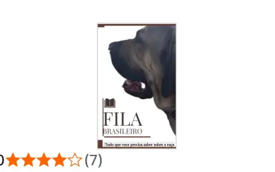 Primer plano de la cabeza de un Fila Brasileiro, con el texto "FILA BRASILEIRO" debajo.