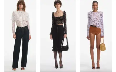 Modelli con maglietta di pizzo: cosa mettere sotto? Jeans scuri, gonna nera o shorts in camoscio per look diversi.