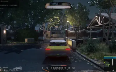 Żółty samochód na nocnej ulicy w grze Mafia III.