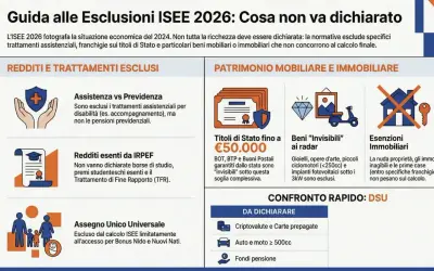 Guida alle esclusioni ISEE 2026: cosa non va dichiarato. Informazioni su invalidità civile e ISEE, trattamenti esclusi e patrimonio da non dichiarare.