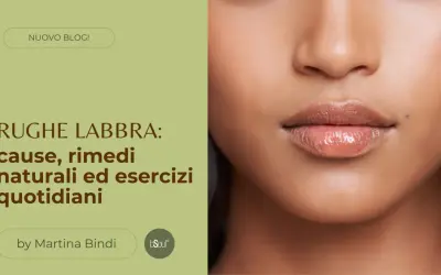 Primo piano di labbra lucide, con un focus sulle sottili rughe intorno alla bocca. Articolo su cause e rimedi.