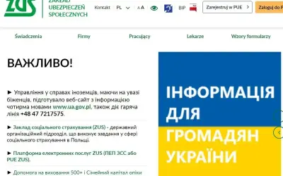 ZUS informuje o wsparciu dla obywateli Ukrainy, w tym o świadczeniach i możliwościach związanych z emeryturą dla ukraińców.