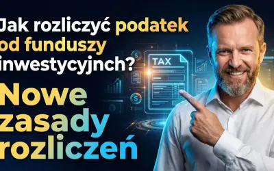 Mężczyzna wskazuje na dokument podatkowy, objaśniając nowe zasady rozliczania dochodu z funduszy inwestycyjnych.