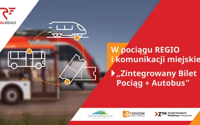 Zintegrowany bilet na pociąg i autobus w Rzeszowie, łączący podróż z Krakowa Balic.
