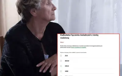Kalkulator renty rodzinnej po ojcu z KRUS. Starsza kobieta w żałobie szuka informacji o świadczeniach.