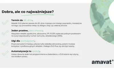 ZUS to nie problem! Płacisz do 20. dnia, jednym przelewem. Ulgi dla startujących i automatyzacja sprawią, że dobrowolny ZUS stanie się rutyną.