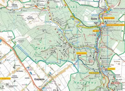 Ojcowski Park Narodowy: ciekawostki na mapie. Zobacz szlaki, jaskinie (Grota Łokietka), punkty widokowe i zabytki.
