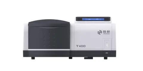 Modernas máquinas de absorción T400, con pantalla digital y puerto USB, listas para análisis precisos.