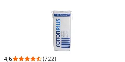 Confezione di cotone pettinato Cottonplus, 100g. Il cotone pettinato, con il suo significato di purezza e delicatezza, è ideale per medicazioni e pulizia quotidiana.